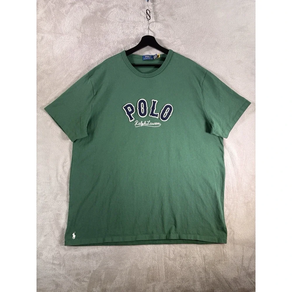 Polo Ralph Lauren Embroidered Graphic T Shirt Mens 3XB Green Big Tall Cotton